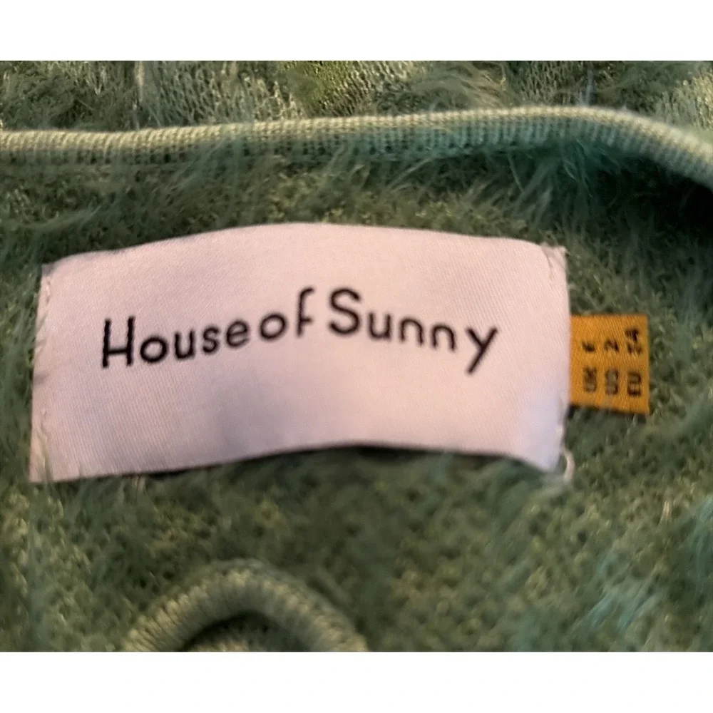 House of Sunny Green‎ Bodycon Y2K Style Slip Knit Midi Dress Back Cut Out 90s 2